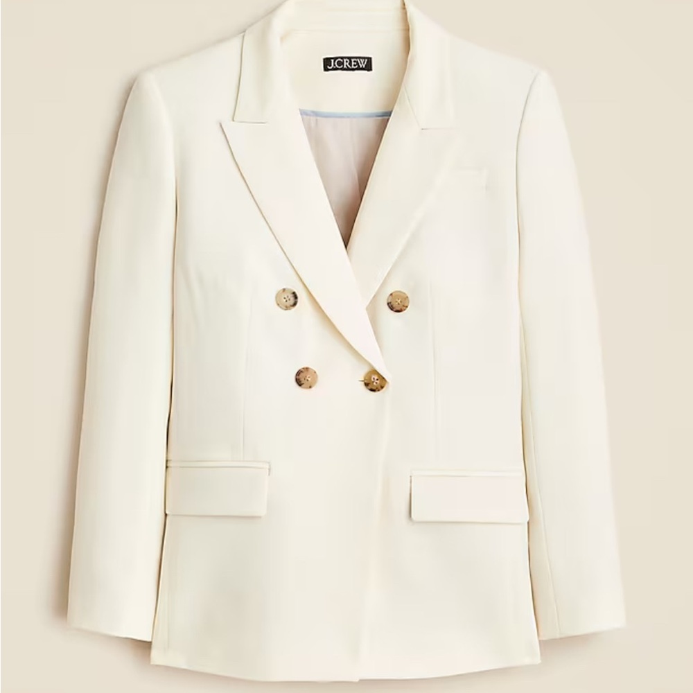 J. Crew Women's Ivory Double-Breasted Blazer